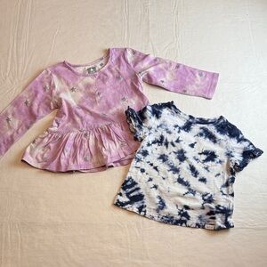 GAP Playtime Favorites Toddler Girls Tie Dye Shirt Bundle Lavender Blue Size 2T
